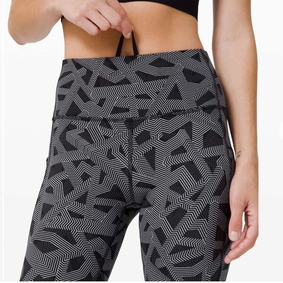 Lululemon Pace Rival High-Rise Crop Leggings 22" Labyrinth Black Light Cast - Picture 4 of 16